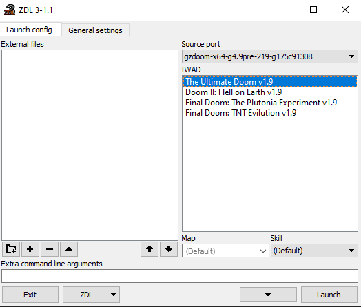 ZDL Launcher with the latest GZDoom Port Automatically Added